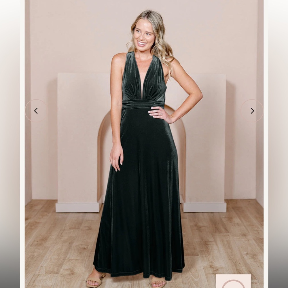 Revelry Bridesmaid Dress (Style: Dylan, Color: Classic Emerald-614, Size: 10)